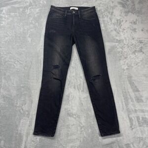 Flying Monkey Jeans Womens 25 (26x28) Black Denim Distressed Skinny Leg Grunge